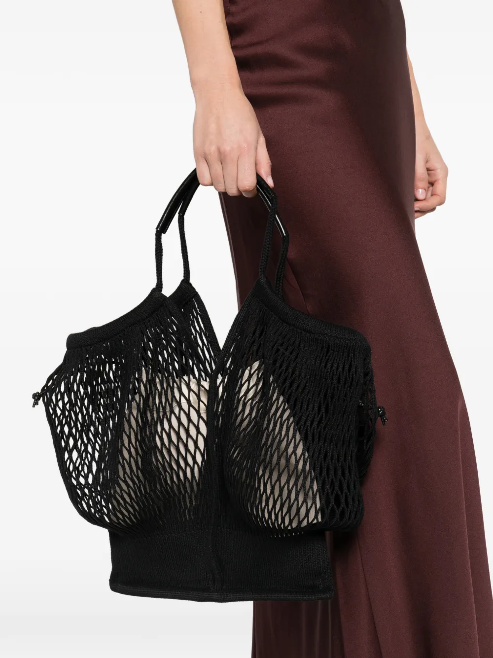 Hereu H&eacute;lene net tote bag - Zwart