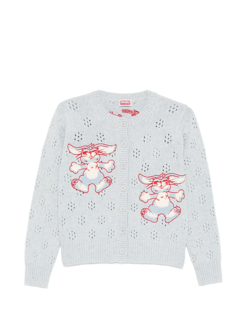 Kenzo bunny embroidery cardigan - Blu