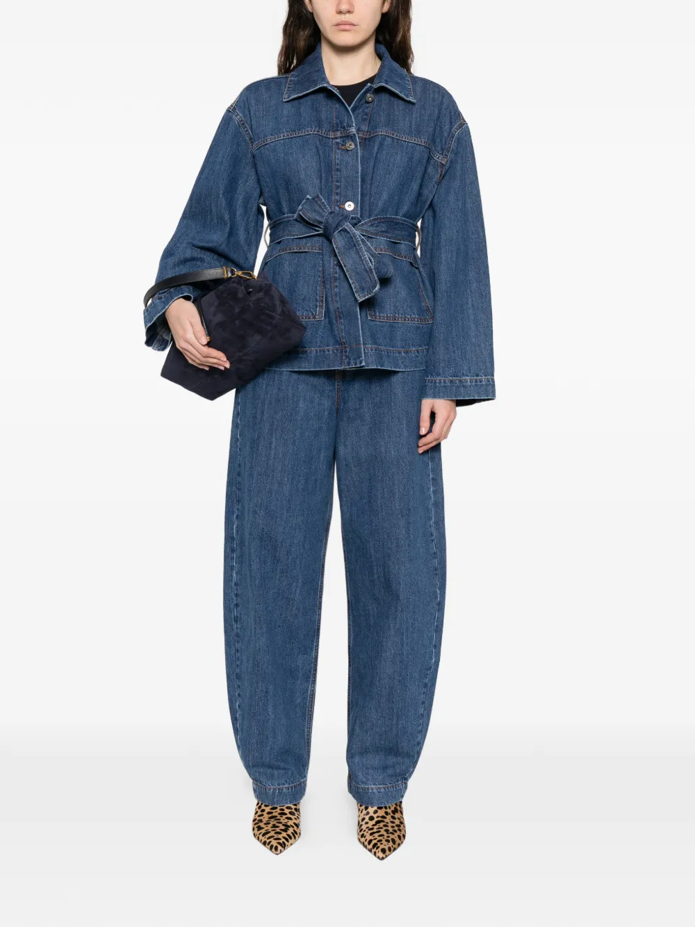  P.a.r.o.s.h. Cojin Belted Denim Jacket - Blue 