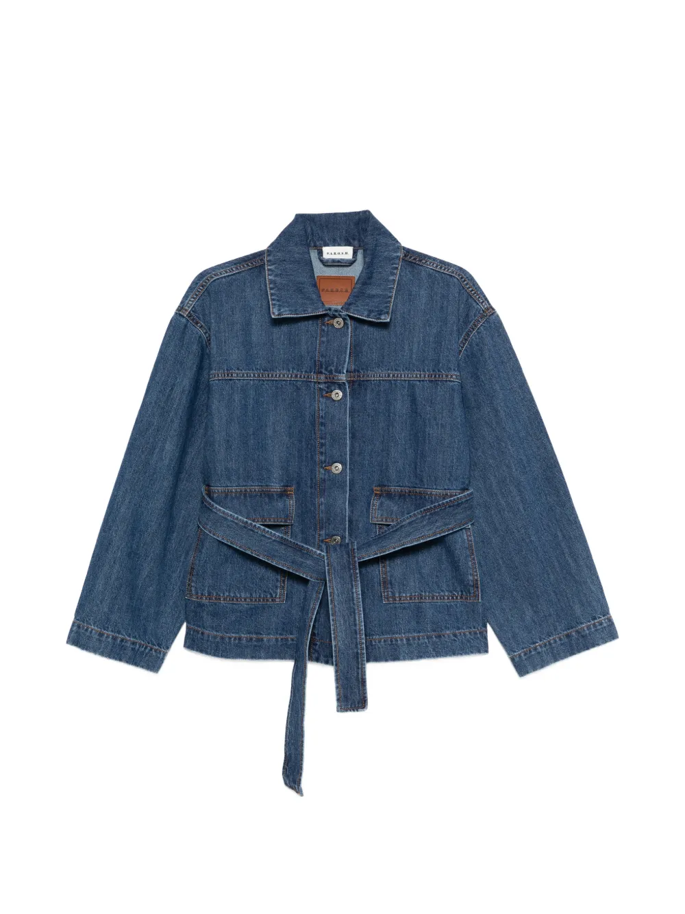 P.A.R.O.S.H. Cojin belted denim jacket - Blu
