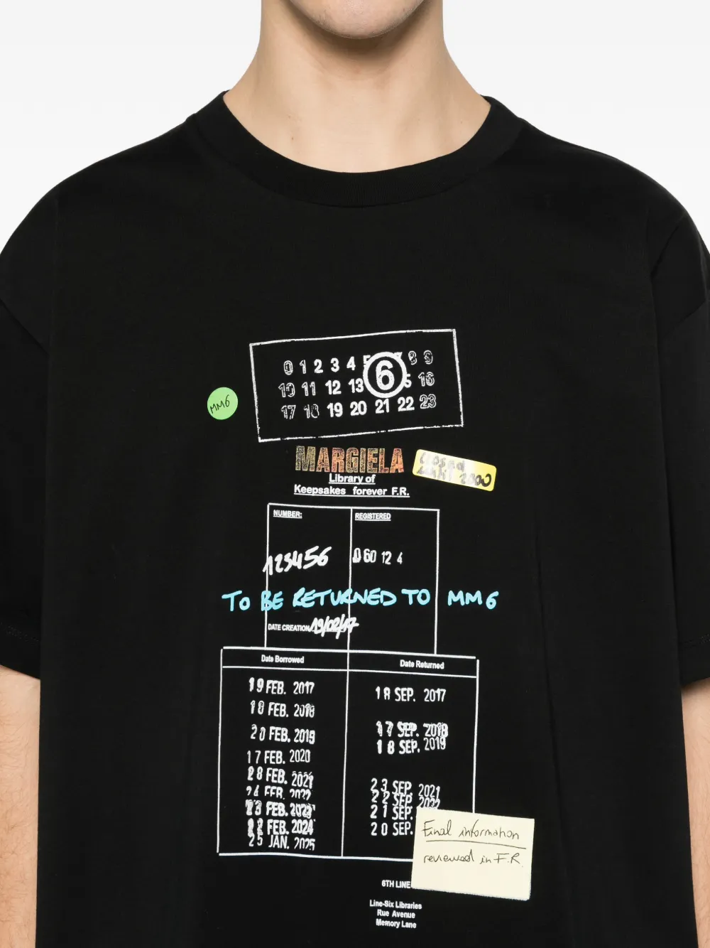 MM6 Maison Margiela T-shirt met grafische print Zwart