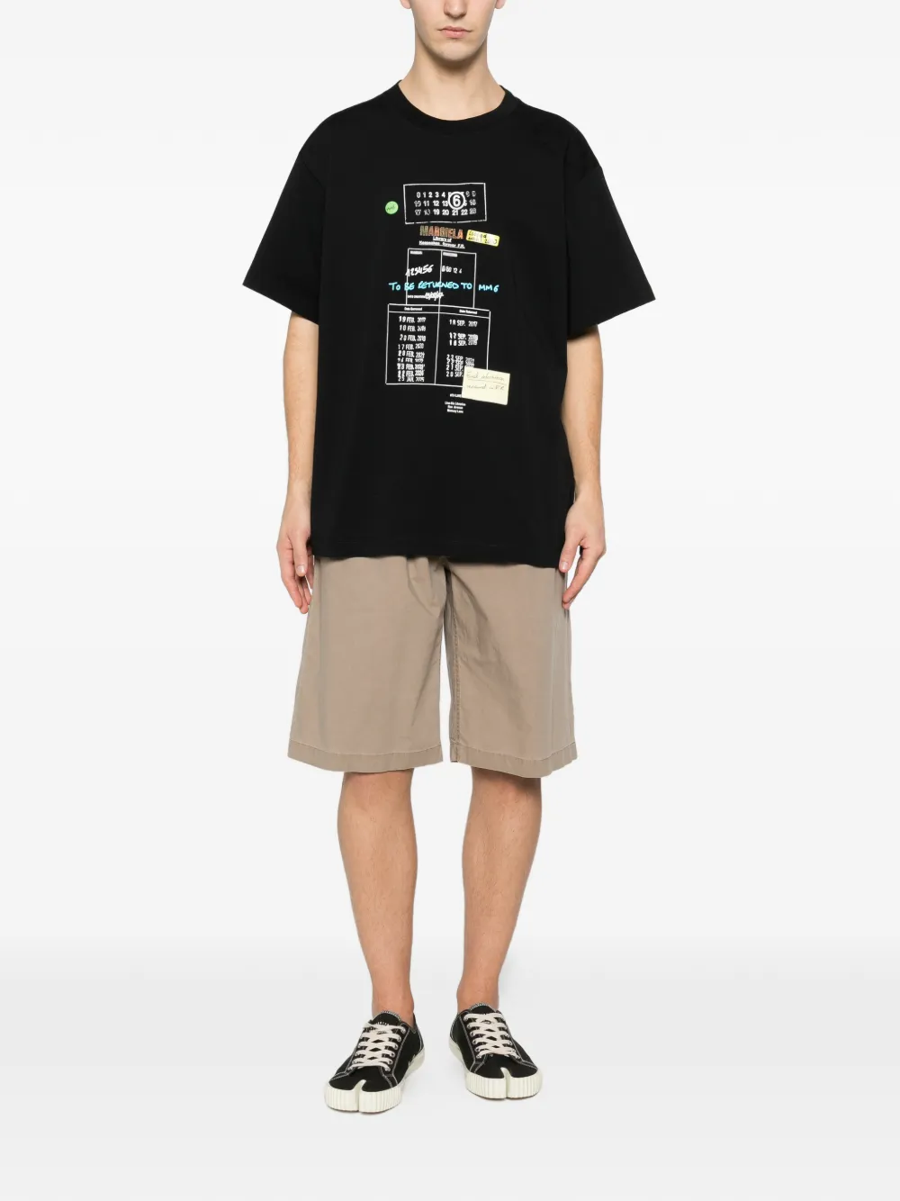 MM6 Maison Margiela graphic print T-shirt - Zwart