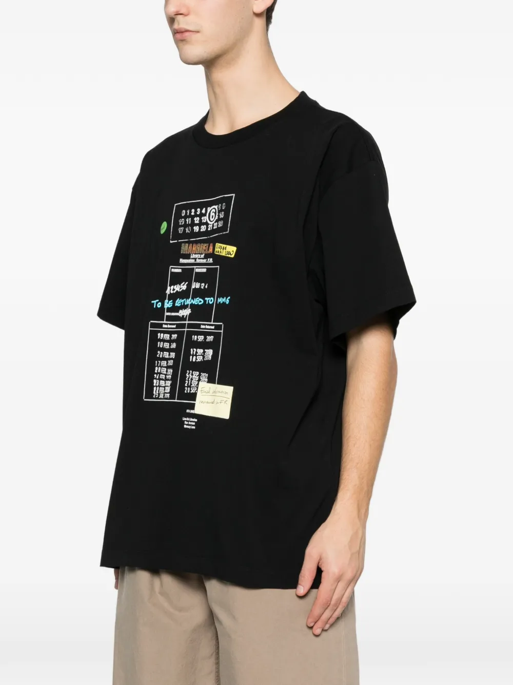 MM6 Maison Margiela T-shirt met grafische print Zwart
