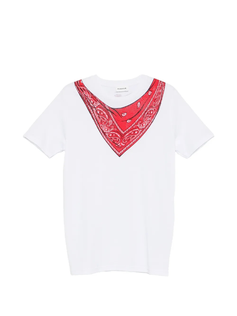 P.A.R.O.S.H. bandana V-neck T-shirt - Bianco