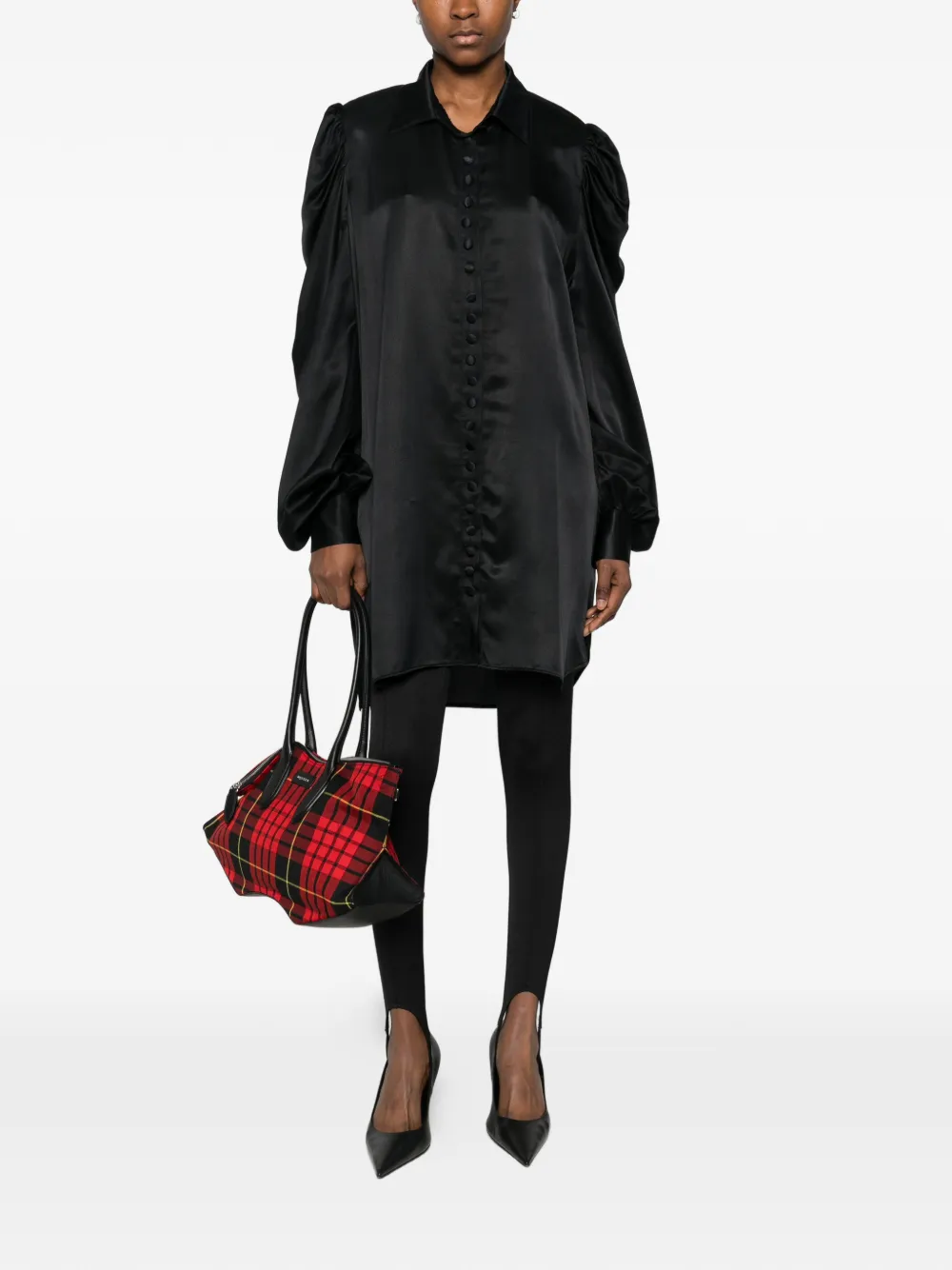  Mitiliane Couture Oversized Silk Shirt - Black 