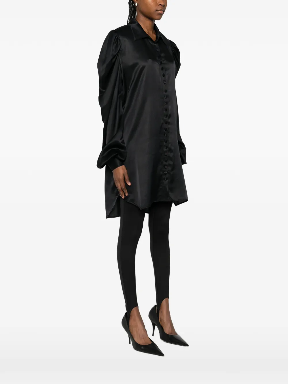  Mitiliane Couture Oversized Silk Shirt - Black 