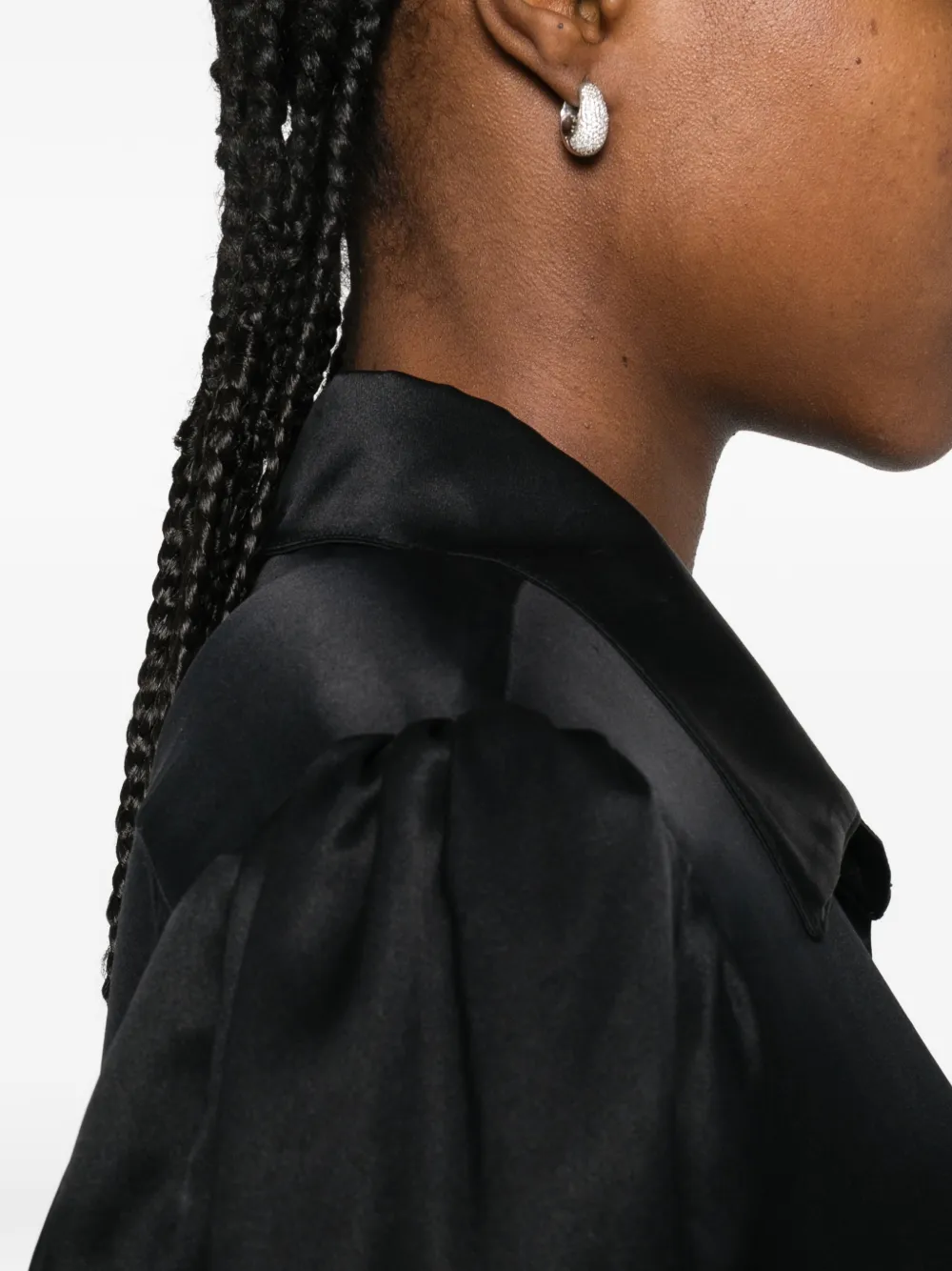 MITILIANE COUTURE Oversized zijden blouse Zwart