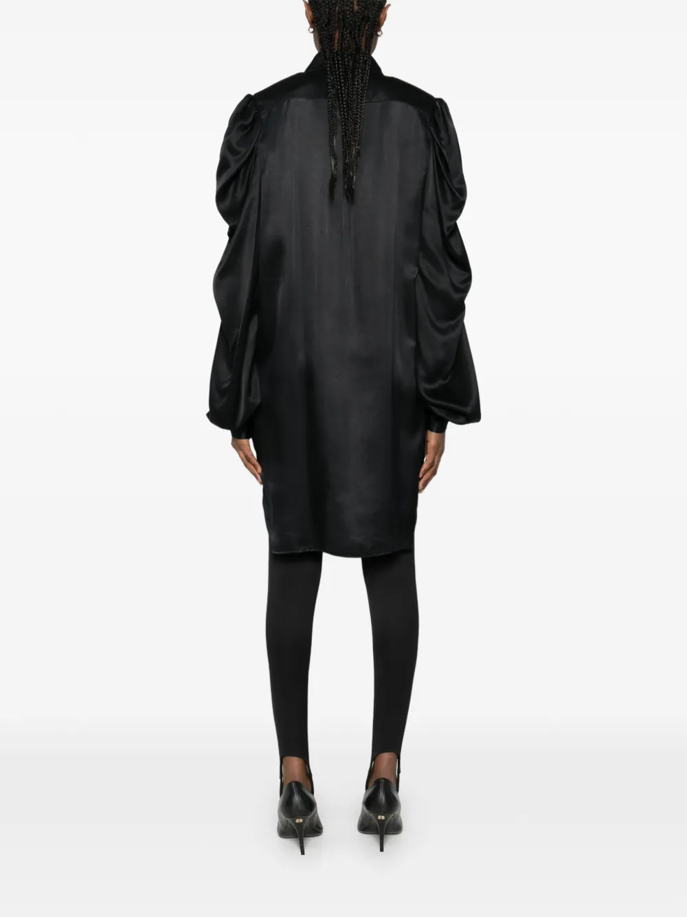 MITILIANE COUTURE Oversized zijden blouse Zwart
