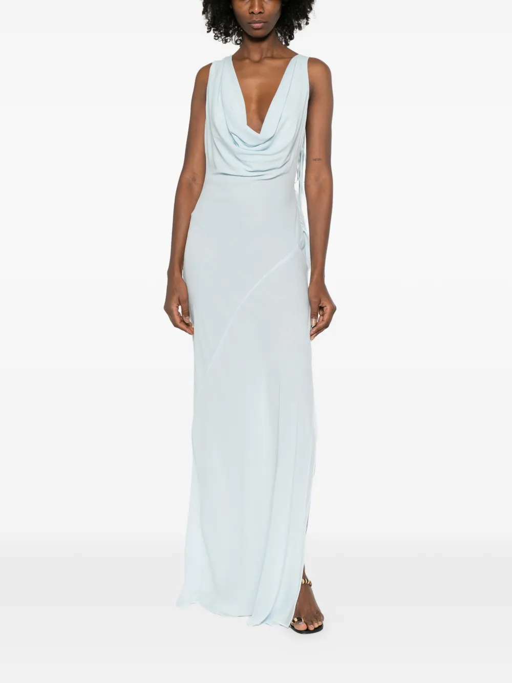 THE ANDAMANE Minerva cowl sleeveless maxi dress - Blauw