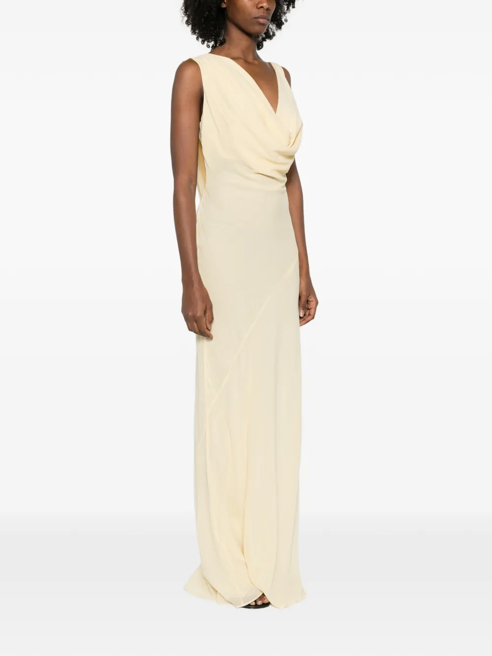 THE ANDAMANE Minerva maxi-jurk met col Geel