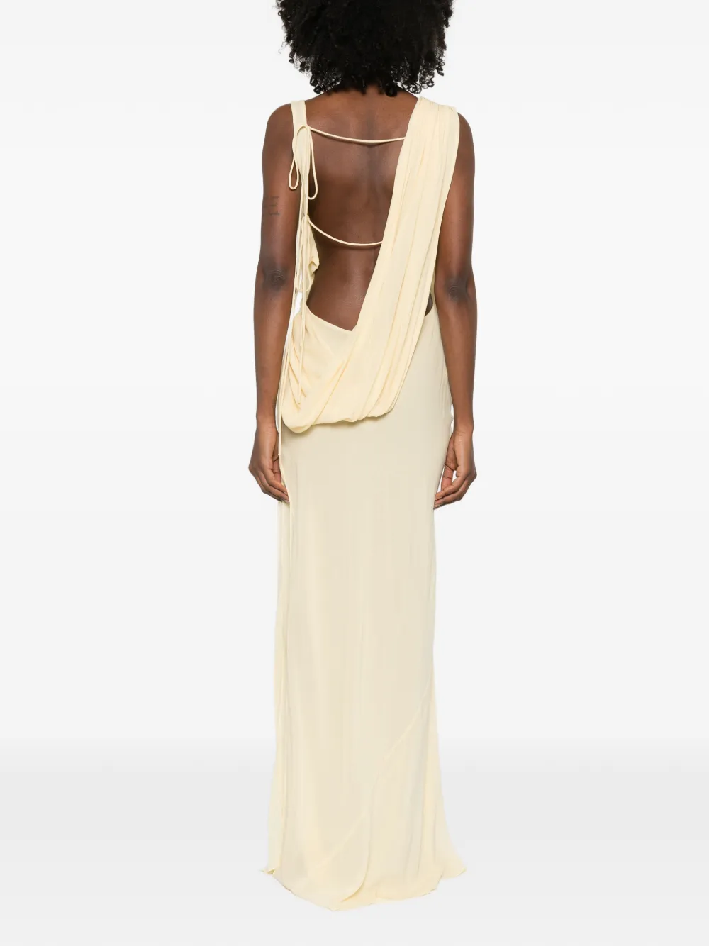 THE ANDAMANE Minerva maxi-jurk met col Geel
