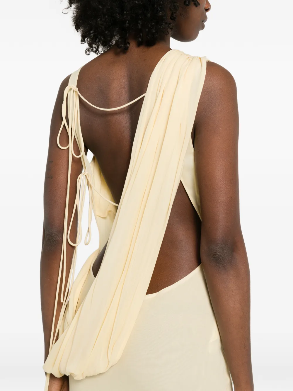 THE ANDAMANE Minerva maxi-jurk met col Geel