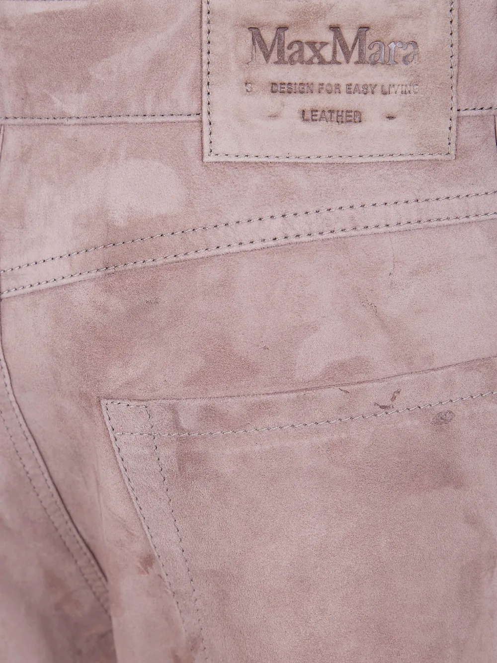 'S Max Mara Leren straight broek met zakken Bruin