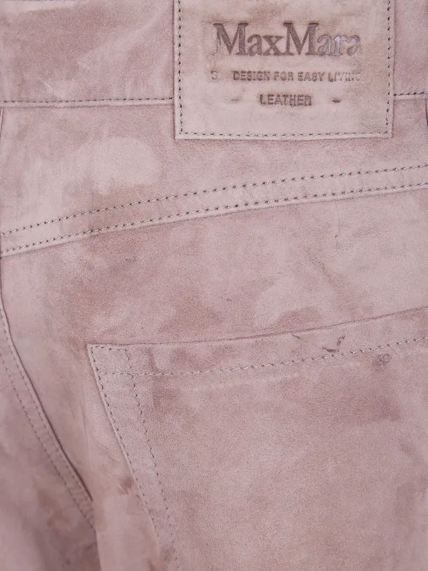 S Max Mara レザー ストレートパンツ | ブラウン | FARFETCH JP