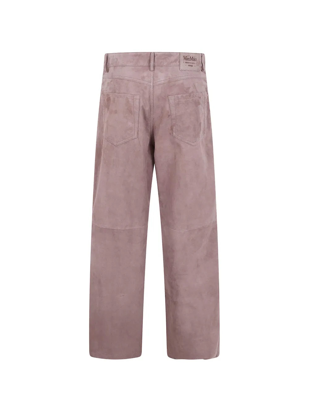 'S Max Mara Leren straight broek met zakken Bruin
