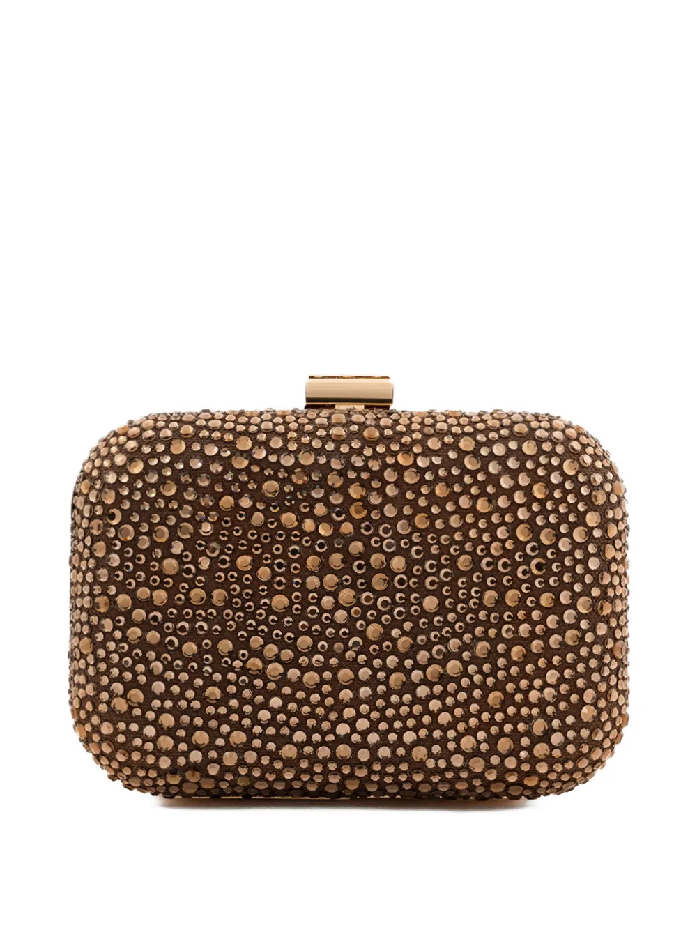 Gemy Maalouf crystal-embellished crepe clutch bag - Marrone