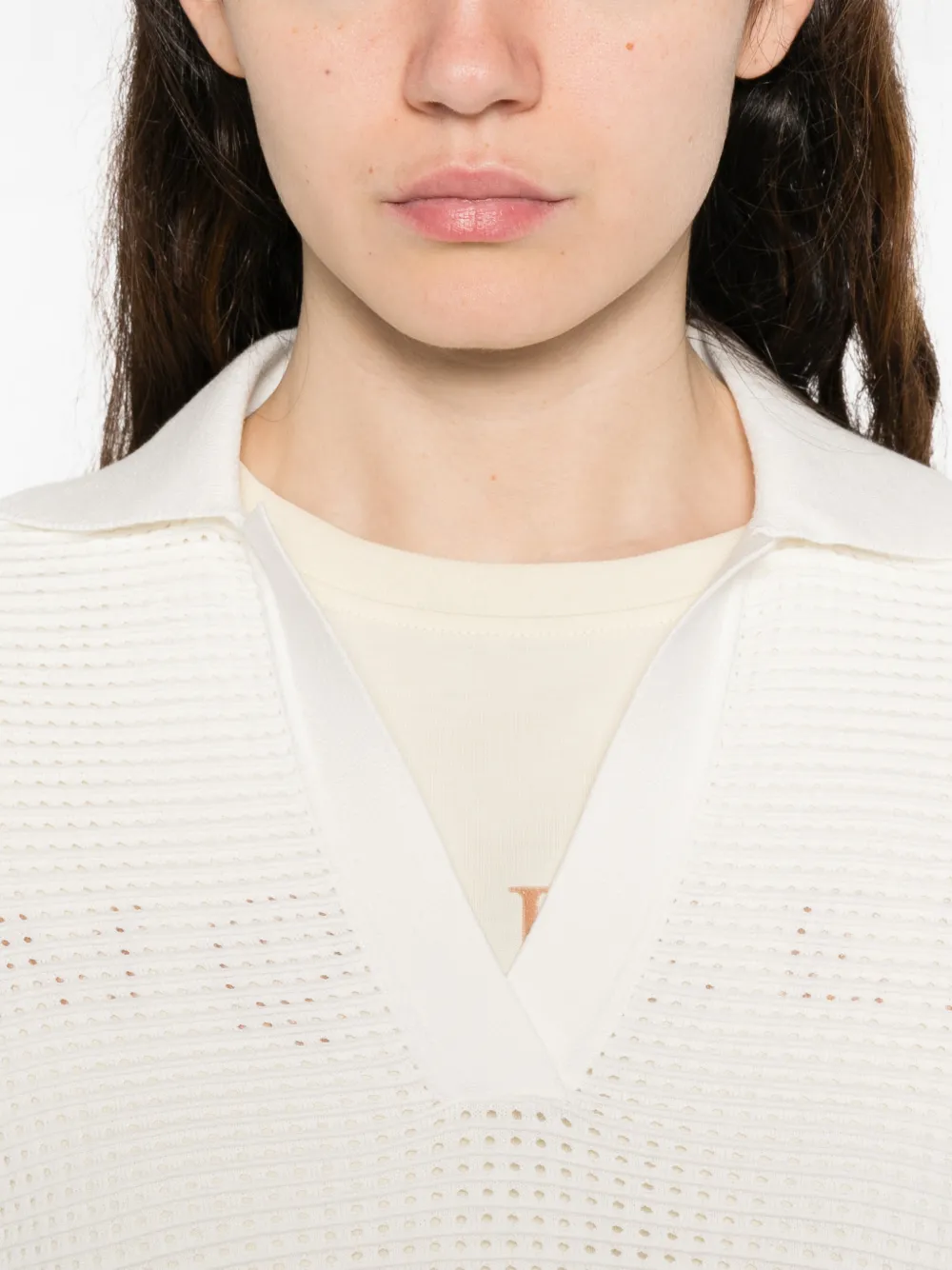 P.A.R.O.S.H. T-shirt met V-hals Wit