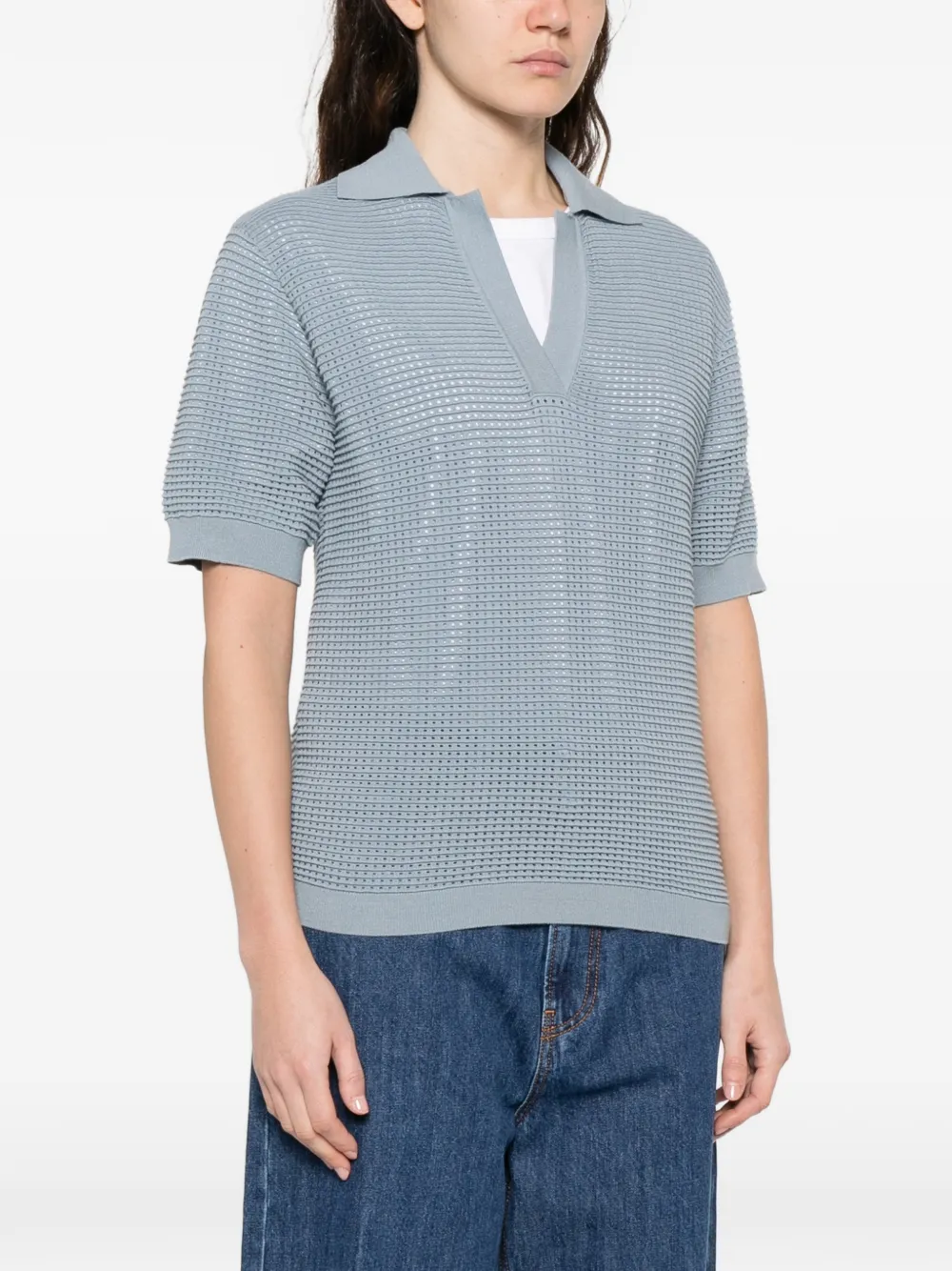  P.a.r.o.s.h. V-neck Short-sleeve T-shirt - Blue 