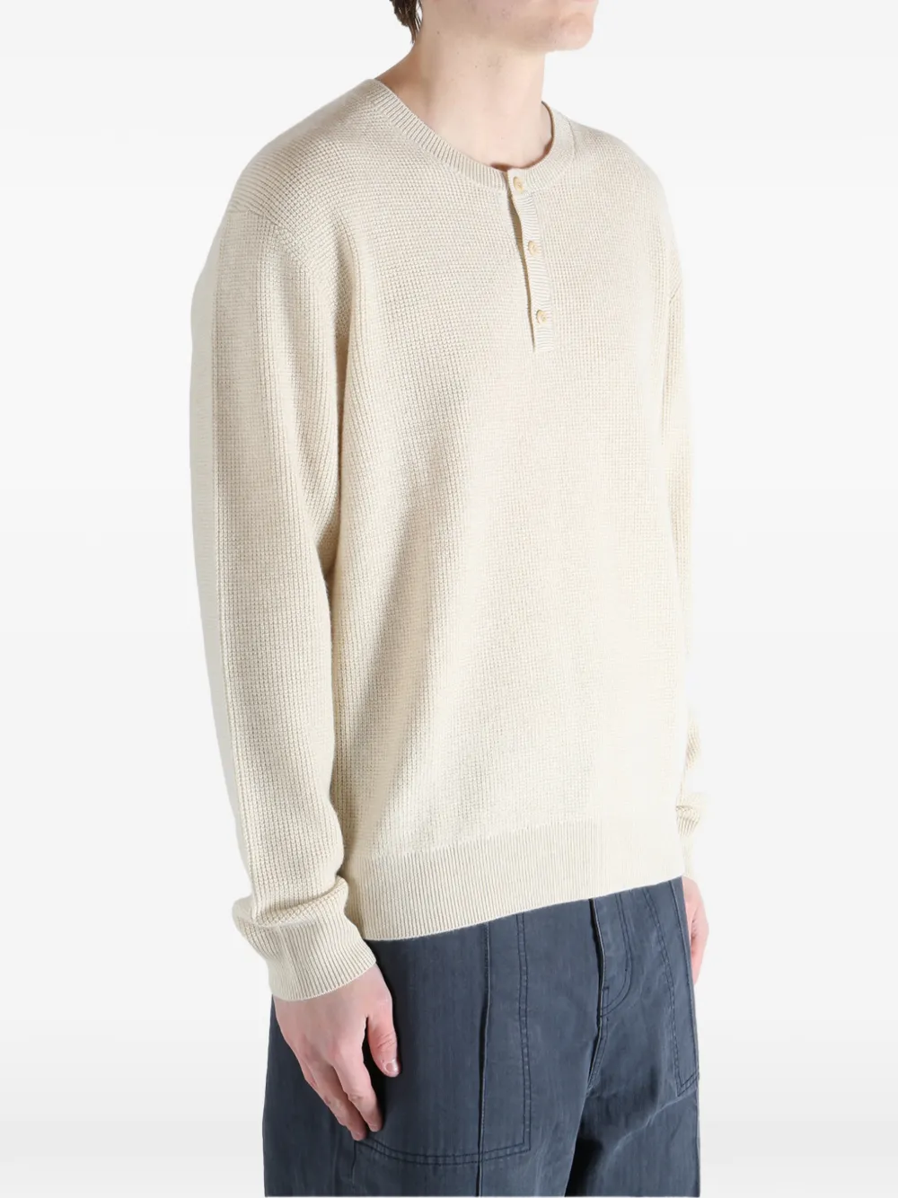 Buttoned Knitwear Sweater