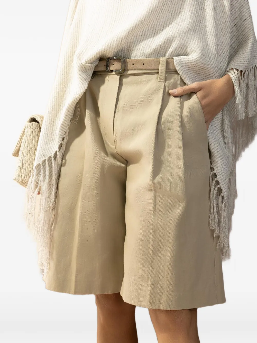 Brunello Cucinelli Geplooide bermuda shorts Beige