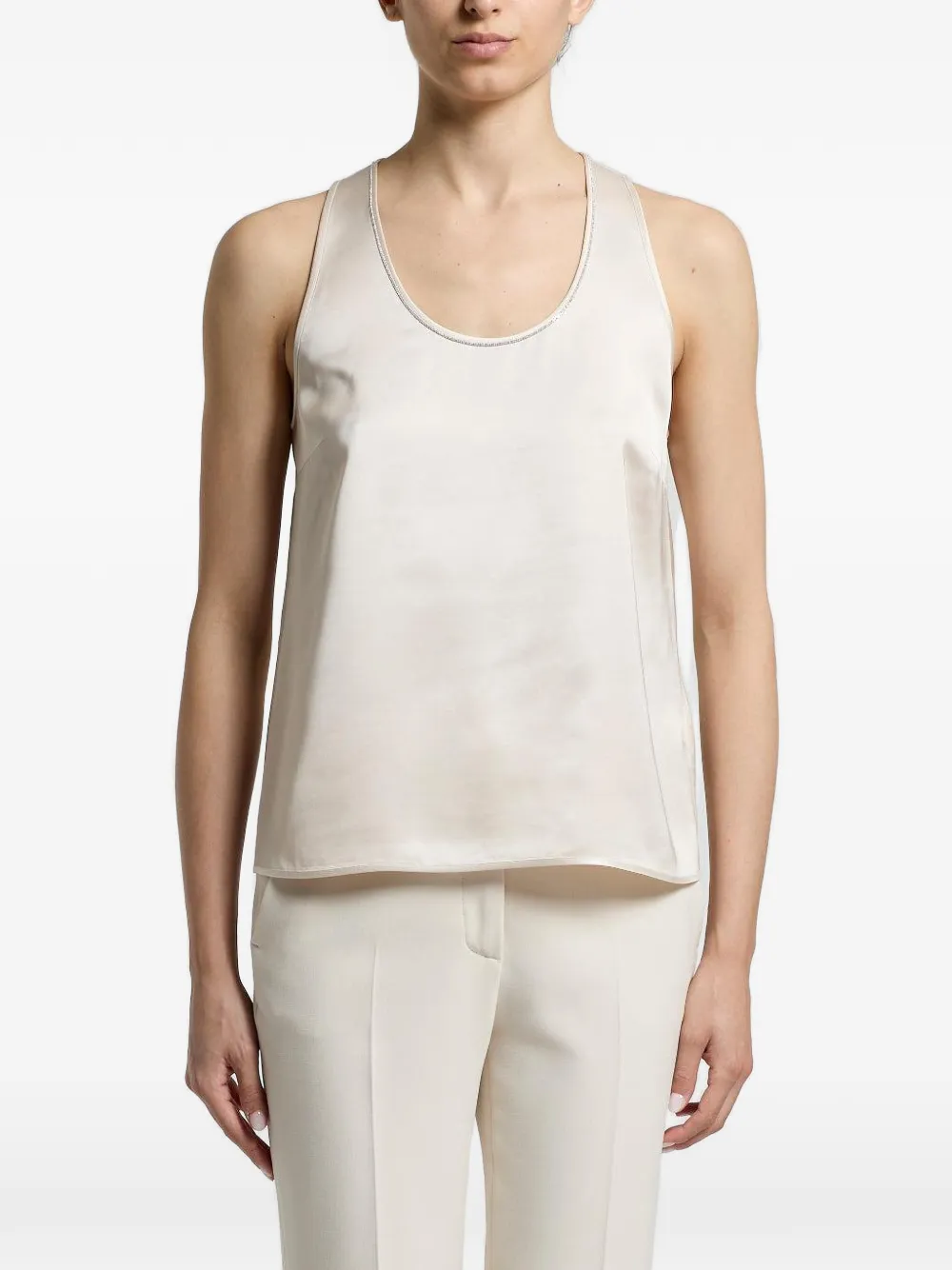  Peserico Scoop-neck Tank Top - Neutrals 