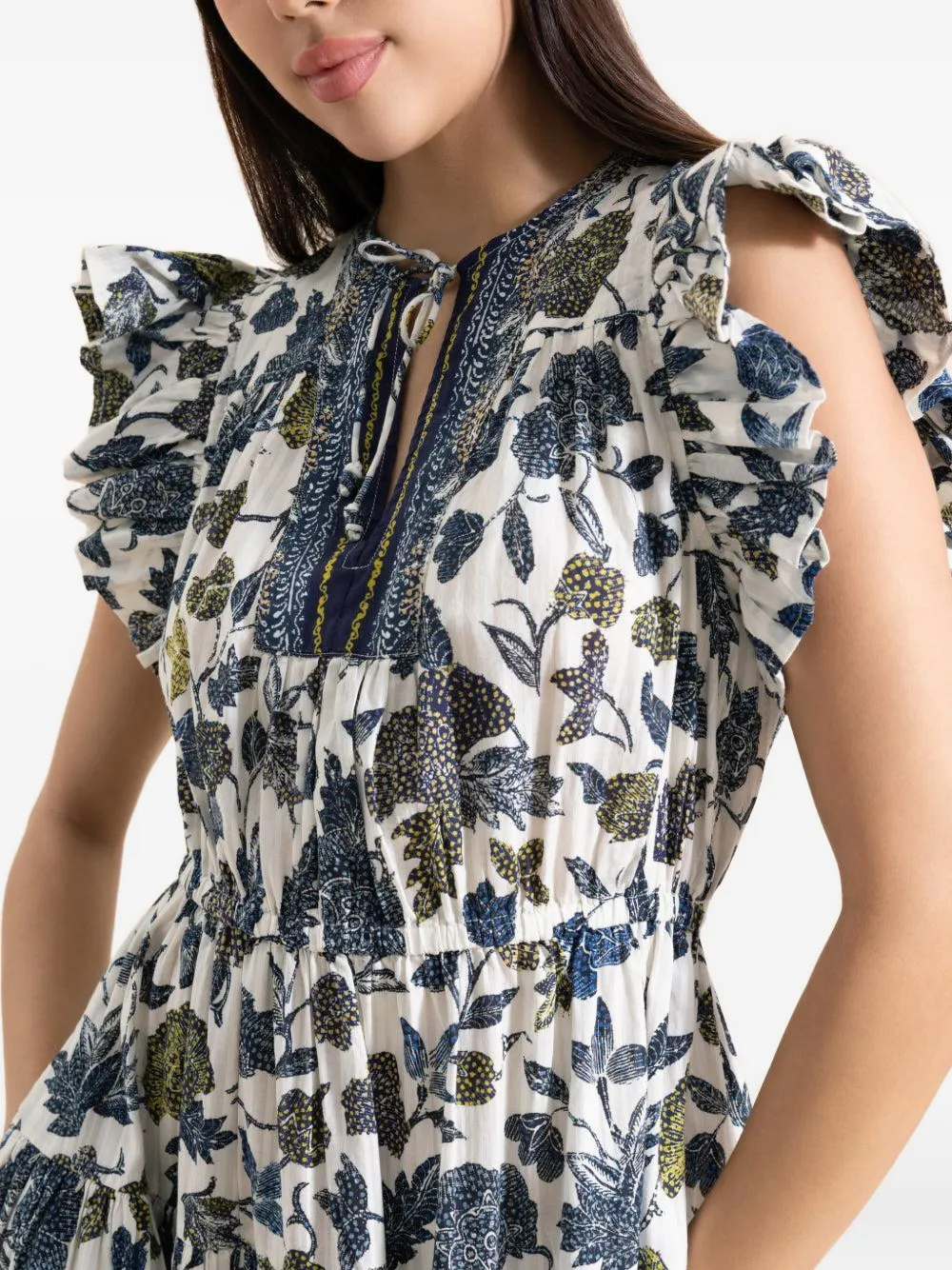 Kairi Flutter Sleeve Midi Dress