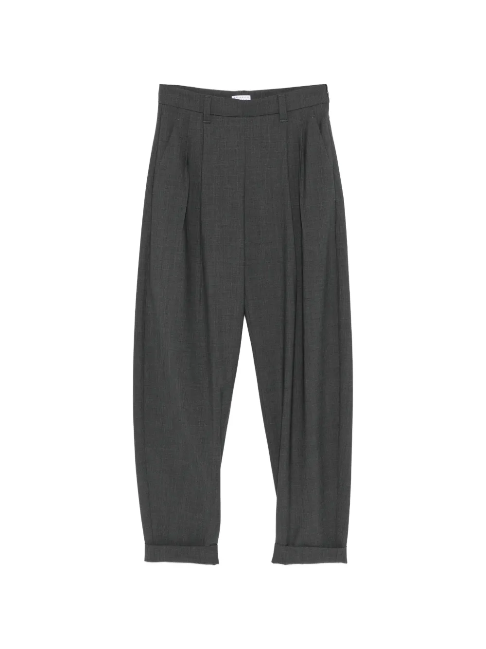 Brunello Cucinelli pleated cuffed trousers - Grigio