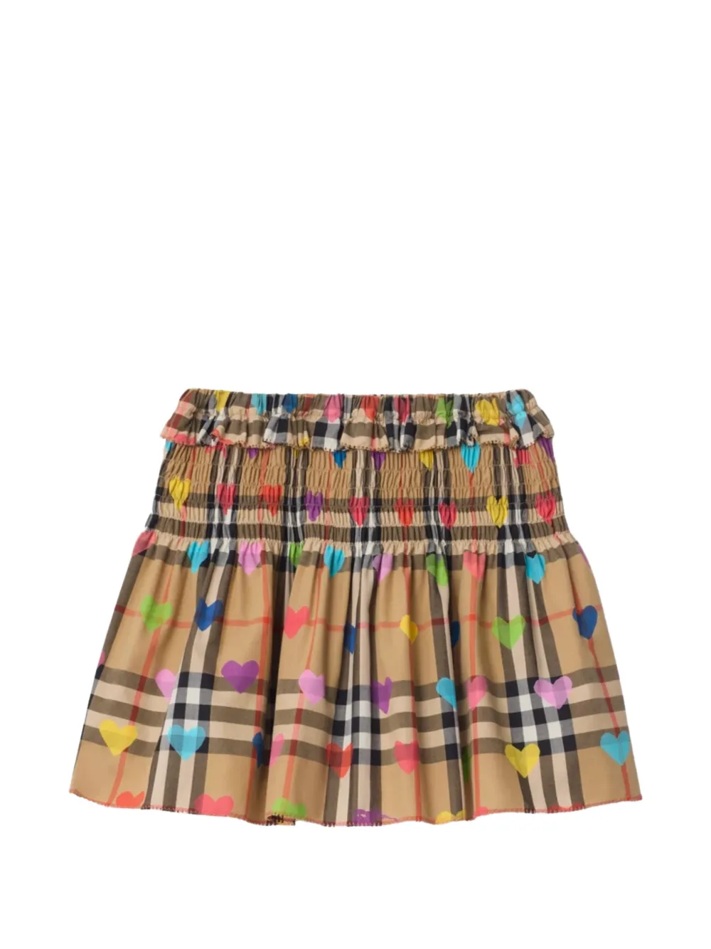  Burberry Kids Heart Check Skirt - Neutrals 