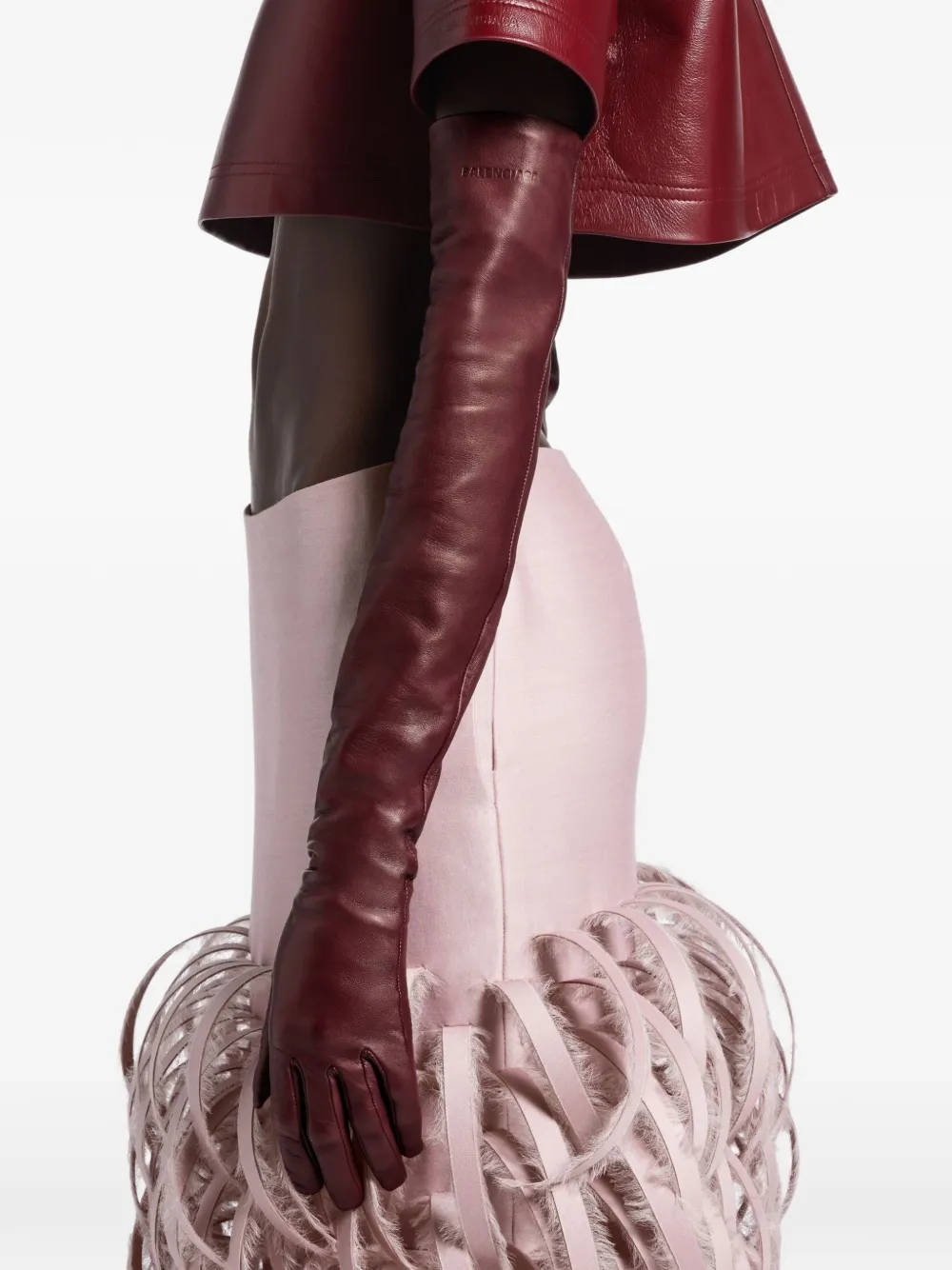  Balenciaga Lamb-leather Long Gloves - Red 