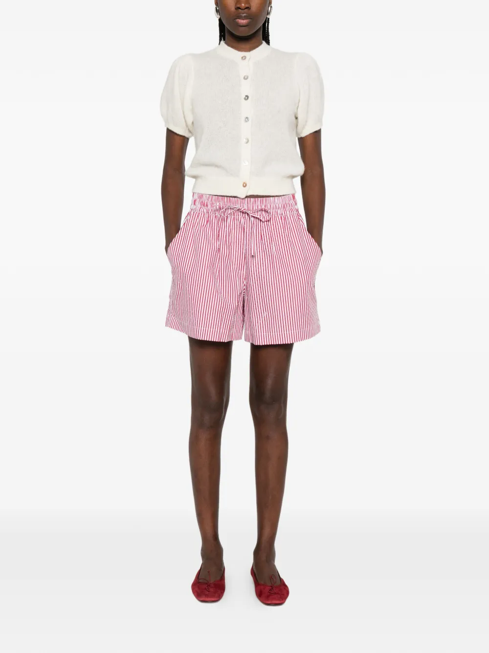  P.a.r.o.s.h. Striped-pattern Shorts - Red 