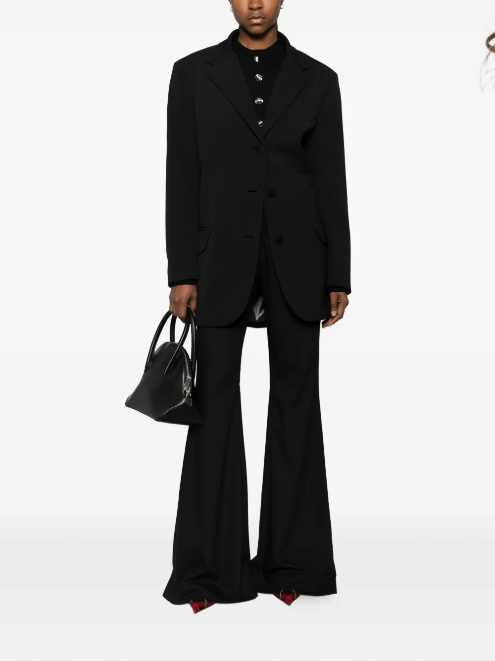 MITILIANE COUTURE Flared broek Zwart