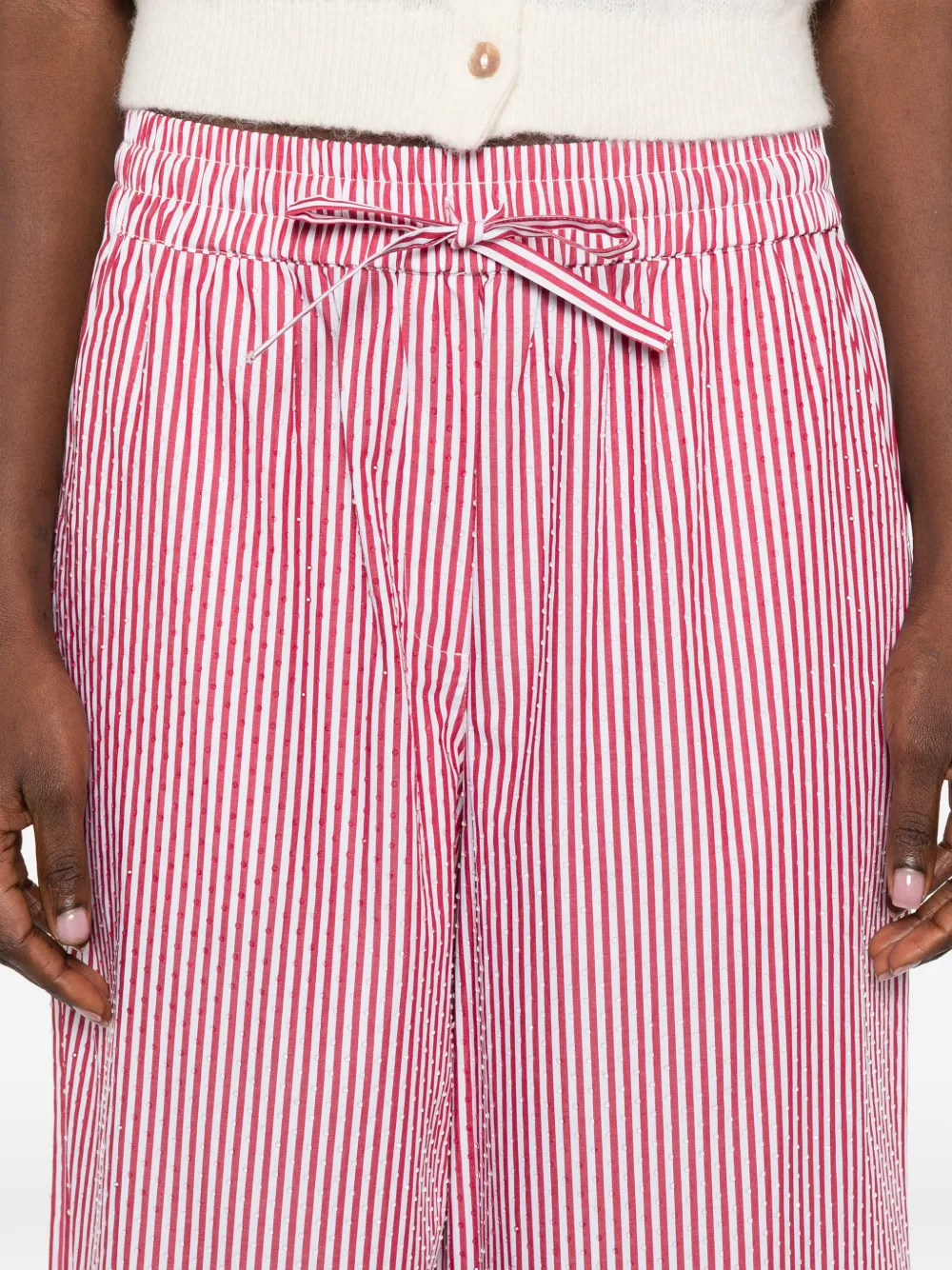 P.A.R.O.S.H. Gestreepte broek Rood