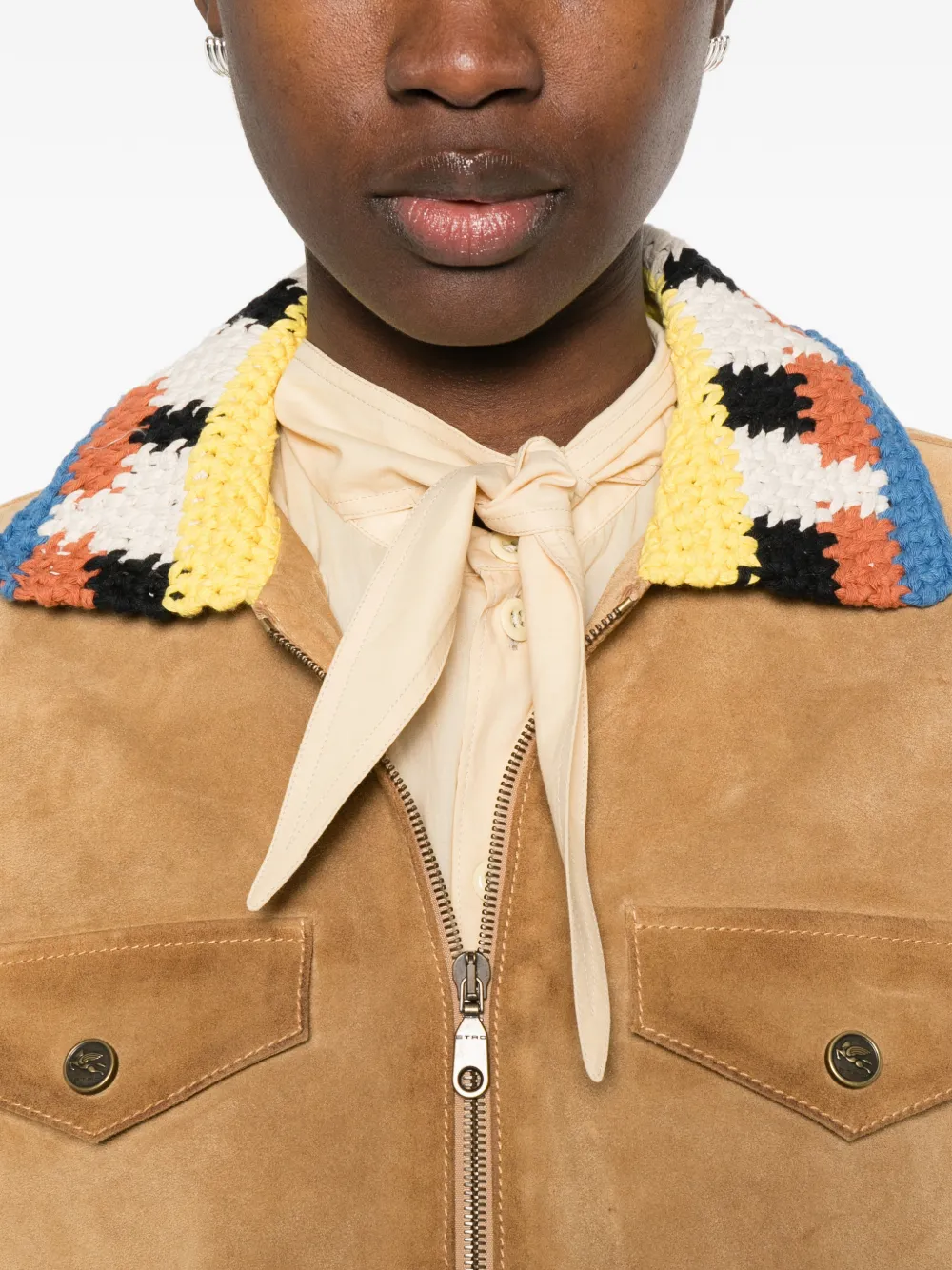 ETRO Jack met gehaakte kraag Beige
