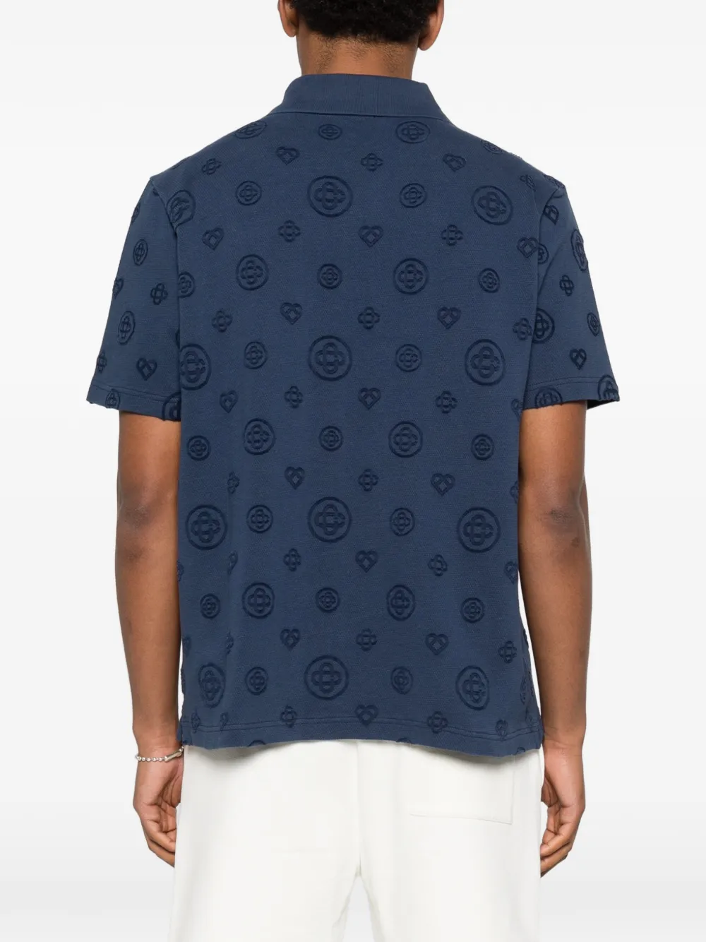 Casablanca Poloshirt met monogram Blauw