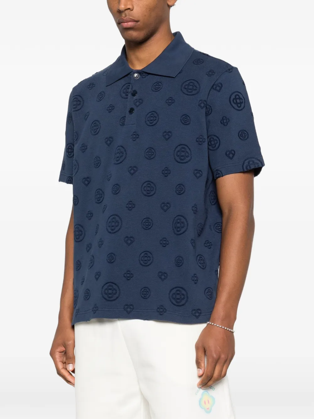 Casablanca Poloshirt met monogram Blauw