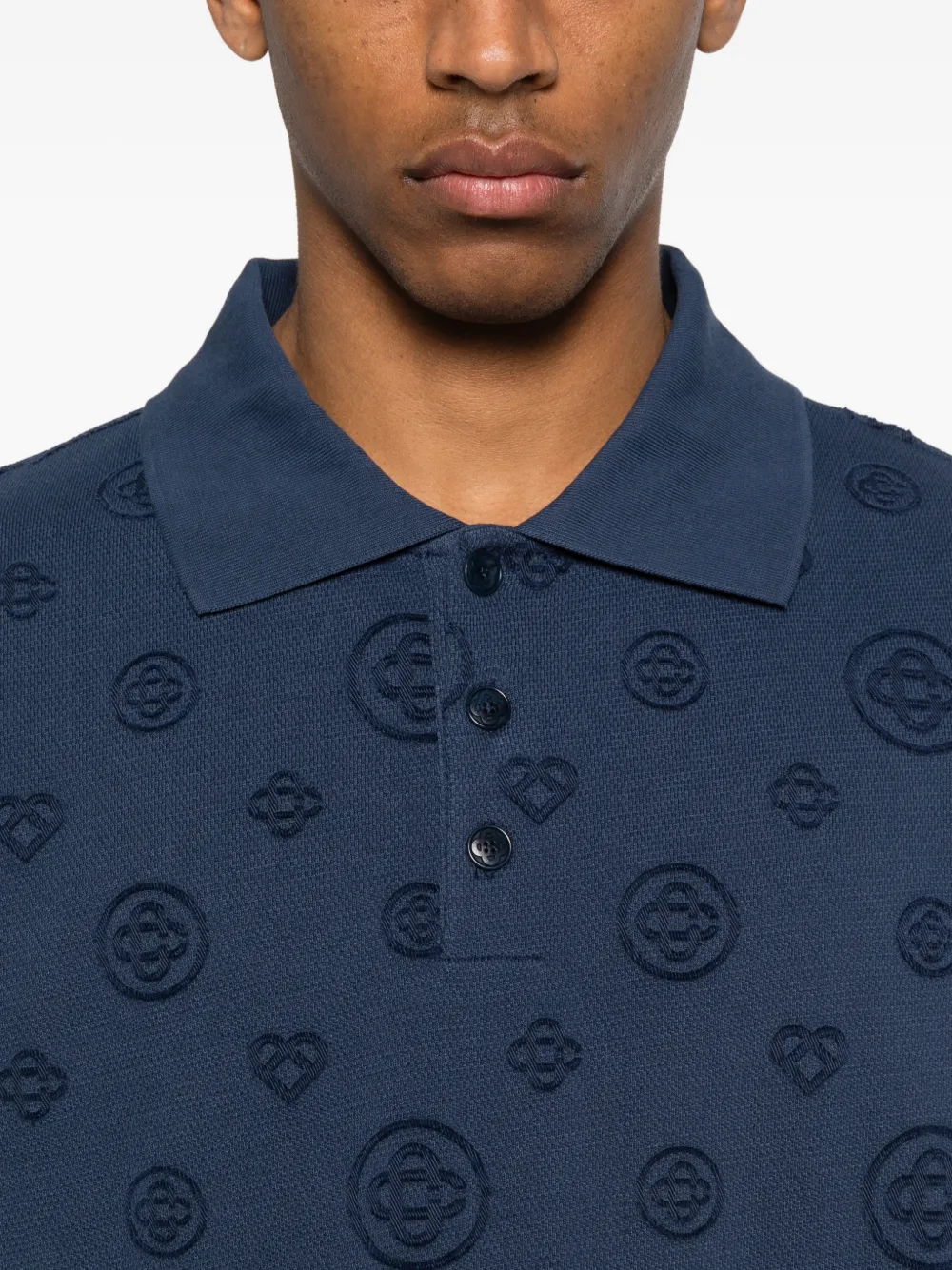 Casablanca Poloshirt met monogram Blauw