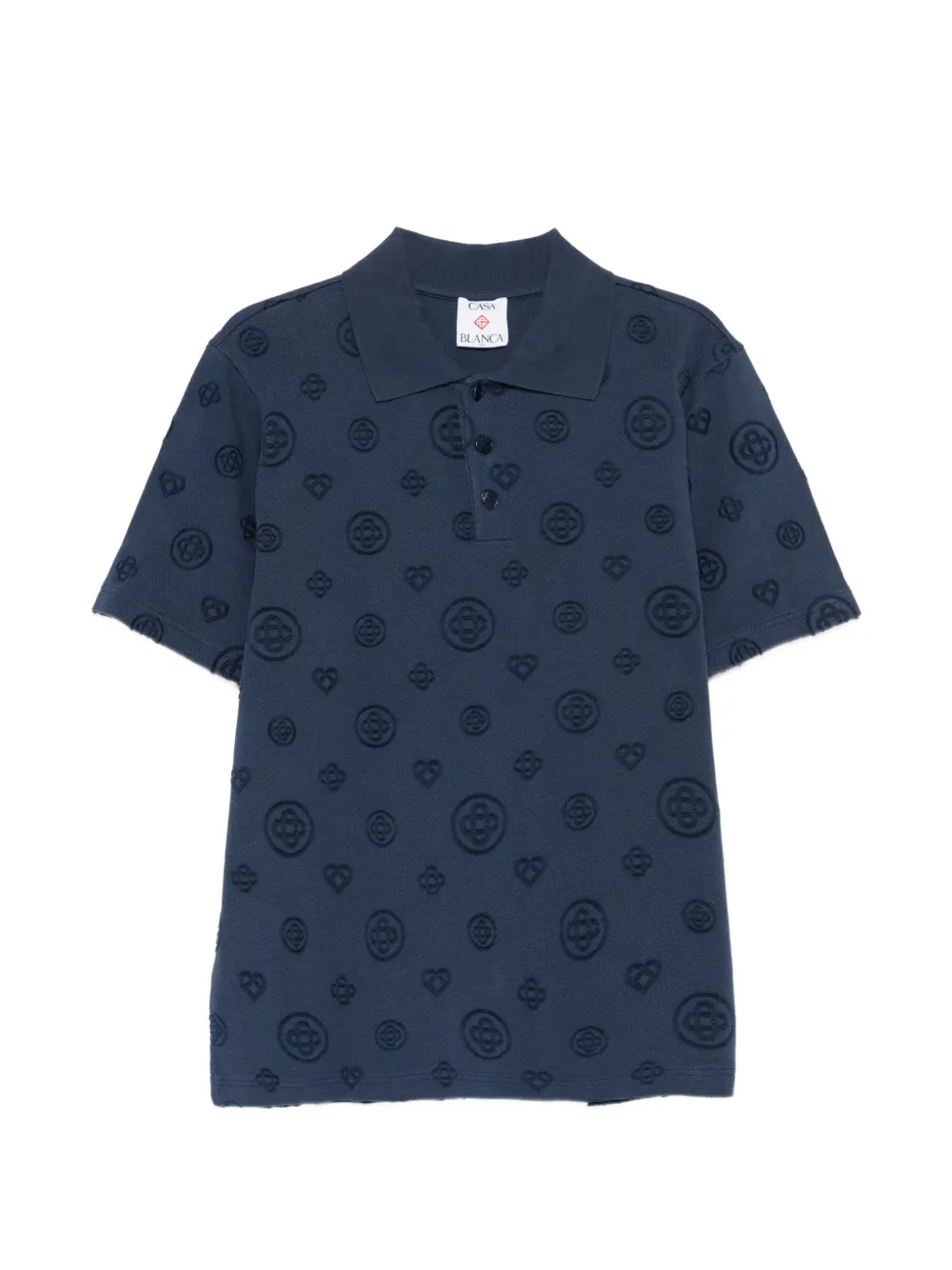 Casablanca monogram polo shirt - Blu