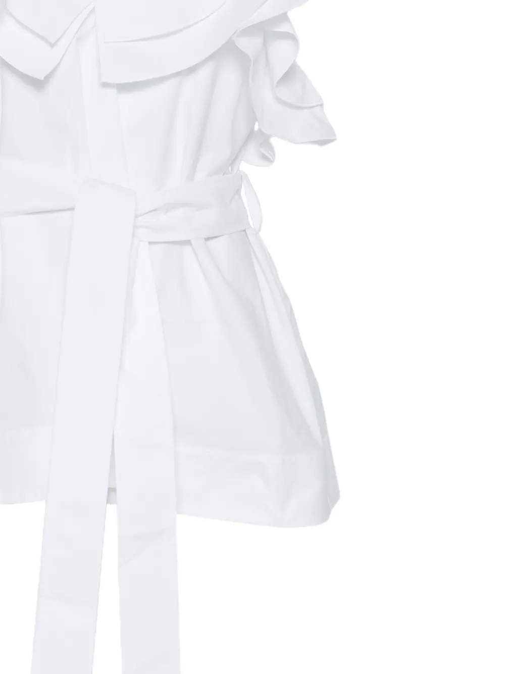 P.a.r.o.s.h. Ruffled Self-tie Top - White 