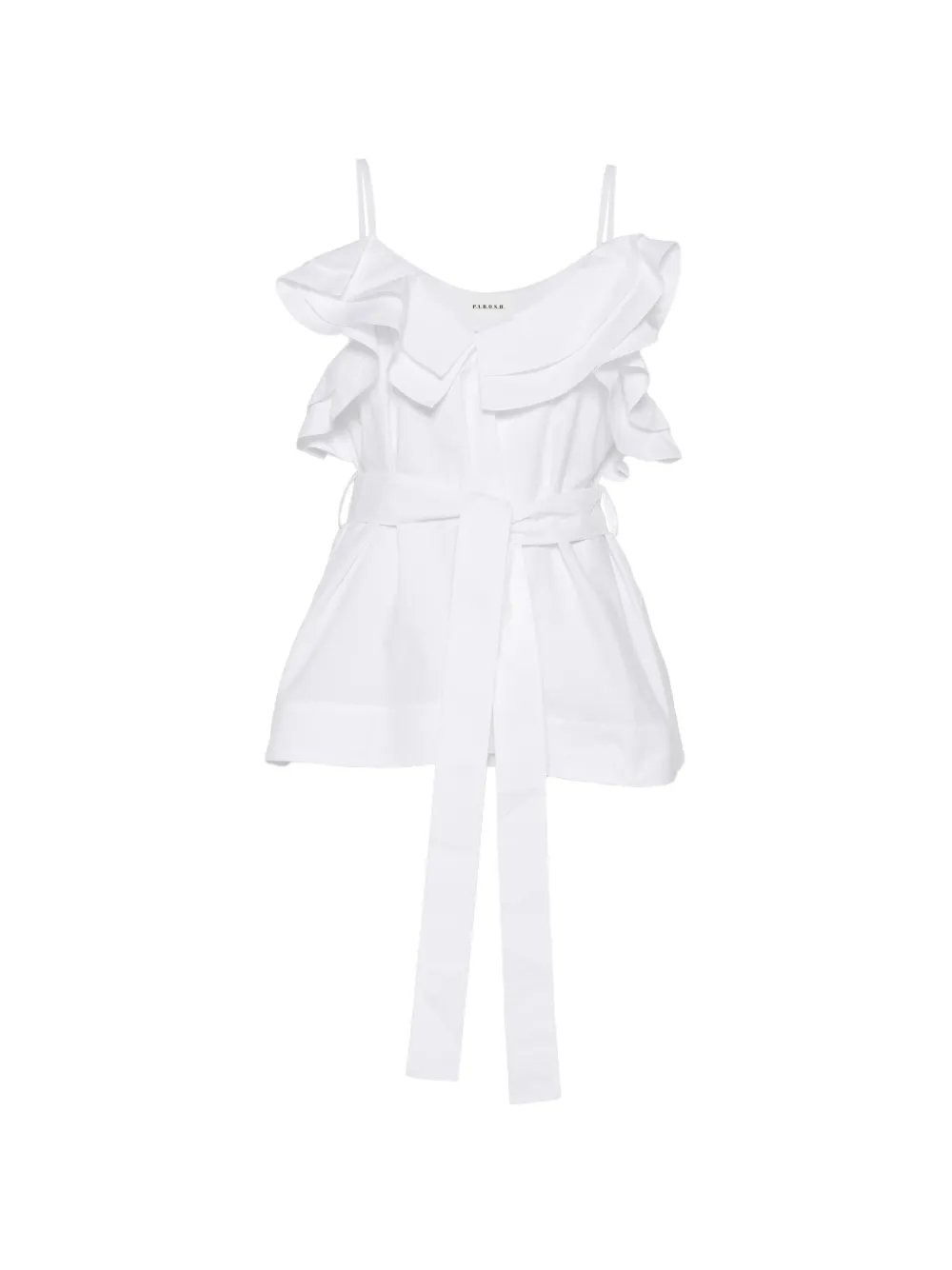 P.A.R.O.S.H. ruffled self-tie top - Bianco