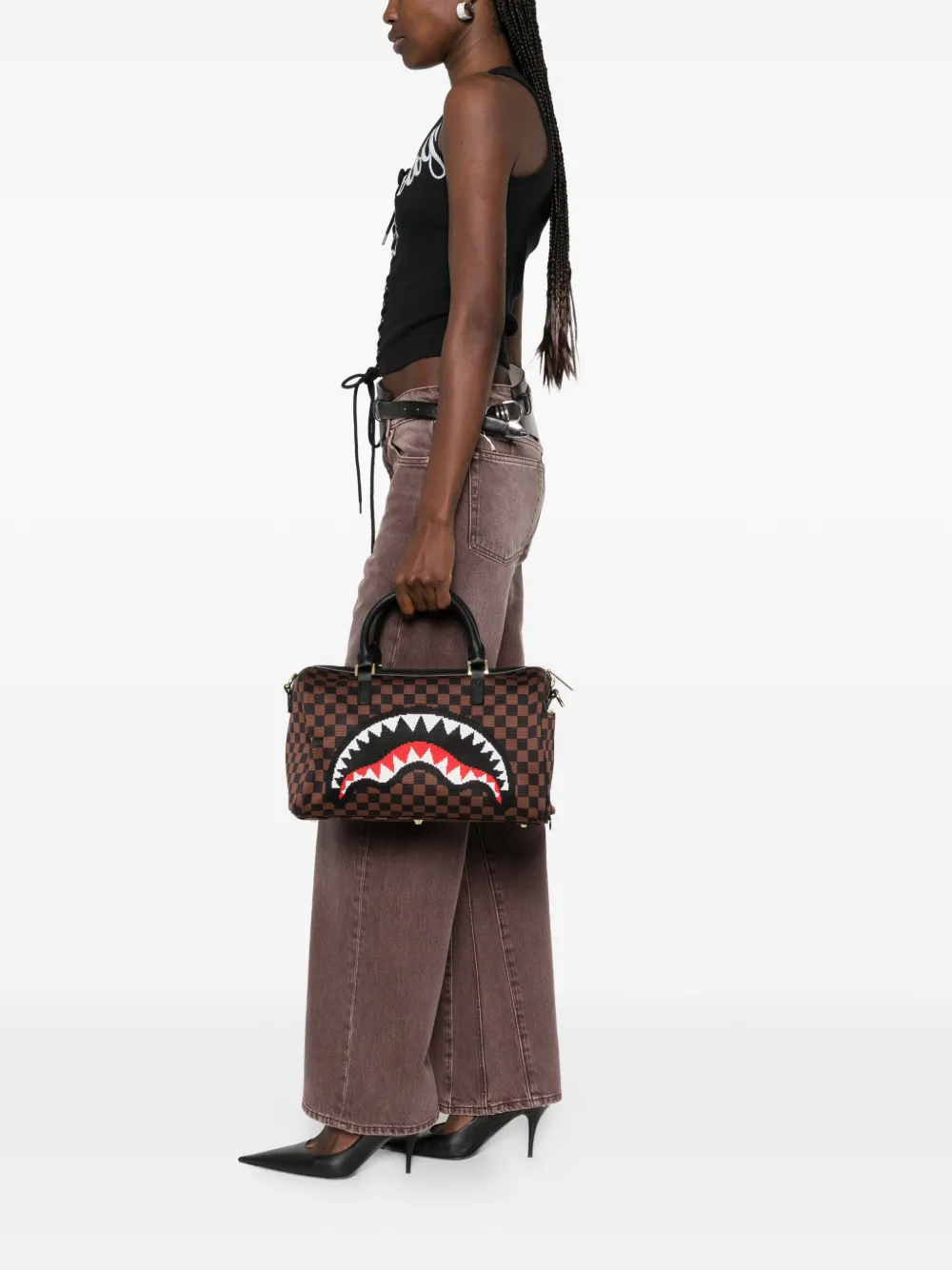 Sprayground checkerboard-pattern tote bag - Bruin