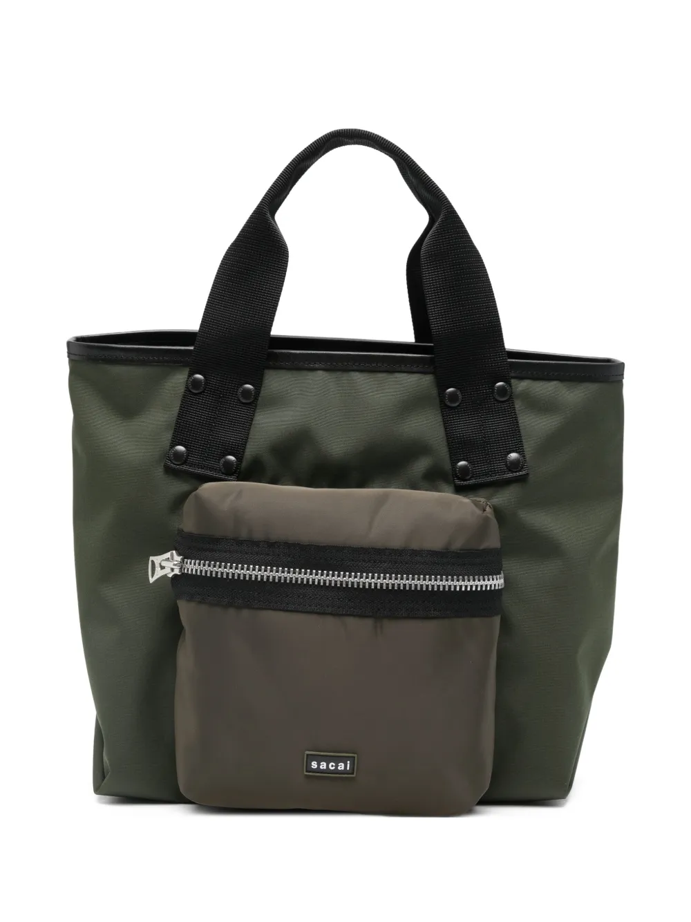 sacai Pocket handle tote bag - Verde