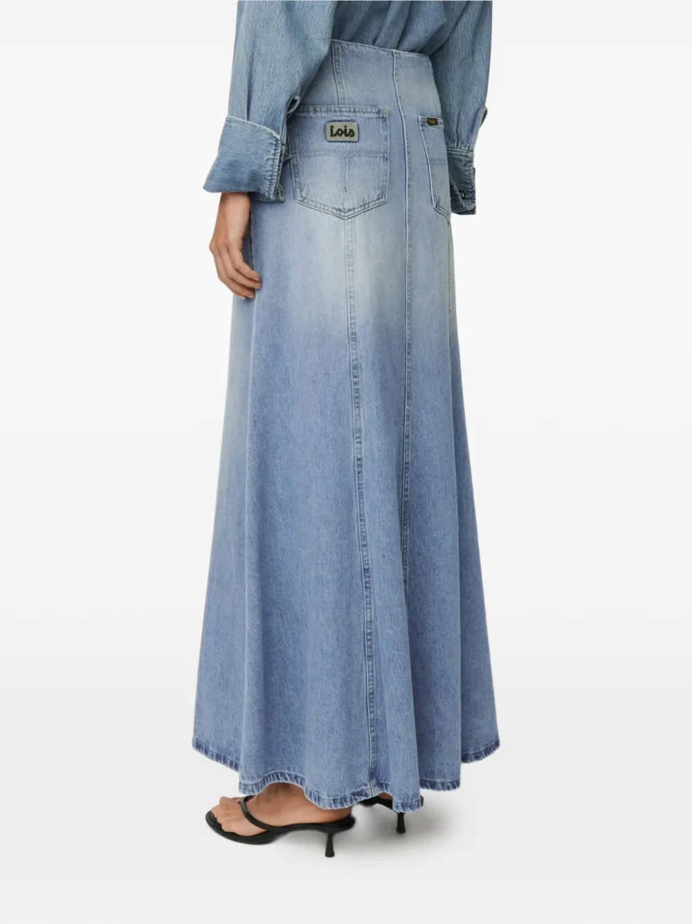 Wilson Logo-Patch Denim Maxi Skirt