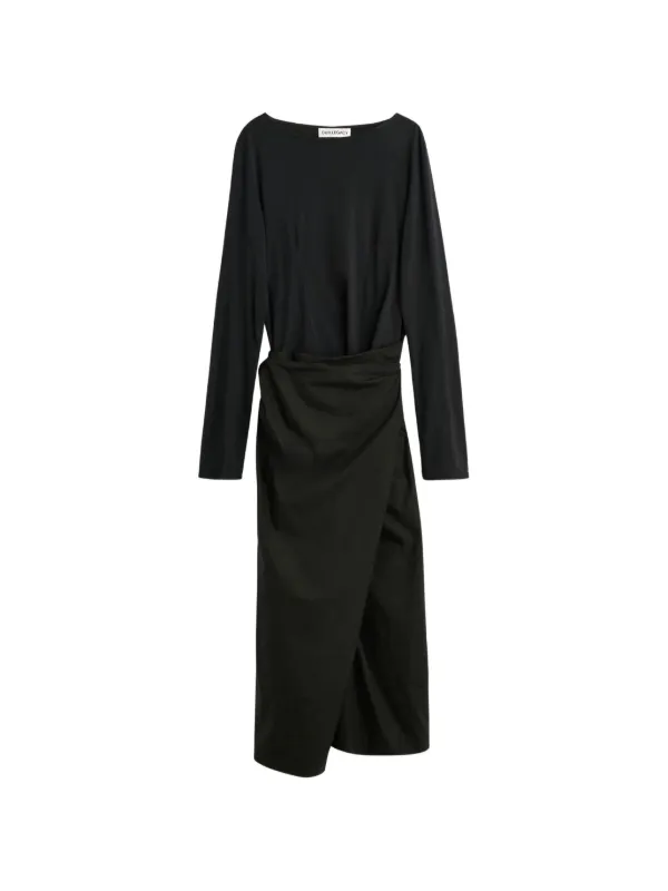 OUR LEGACY Asymmetric Draped Dress in Black