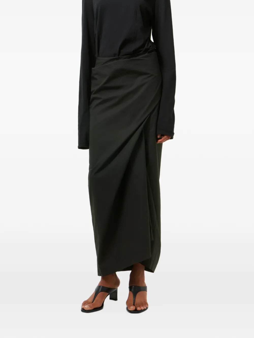 OUR LEGACY Asymmetrisch gedrapeerde jurk Zwart
