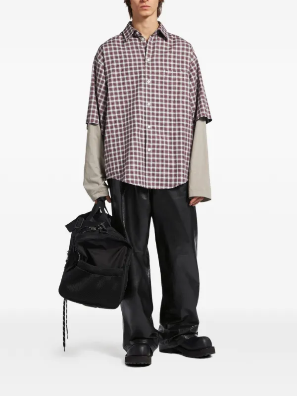 Balenciaga チェック レイヤードシャツ | レッド | FARFETCH JP