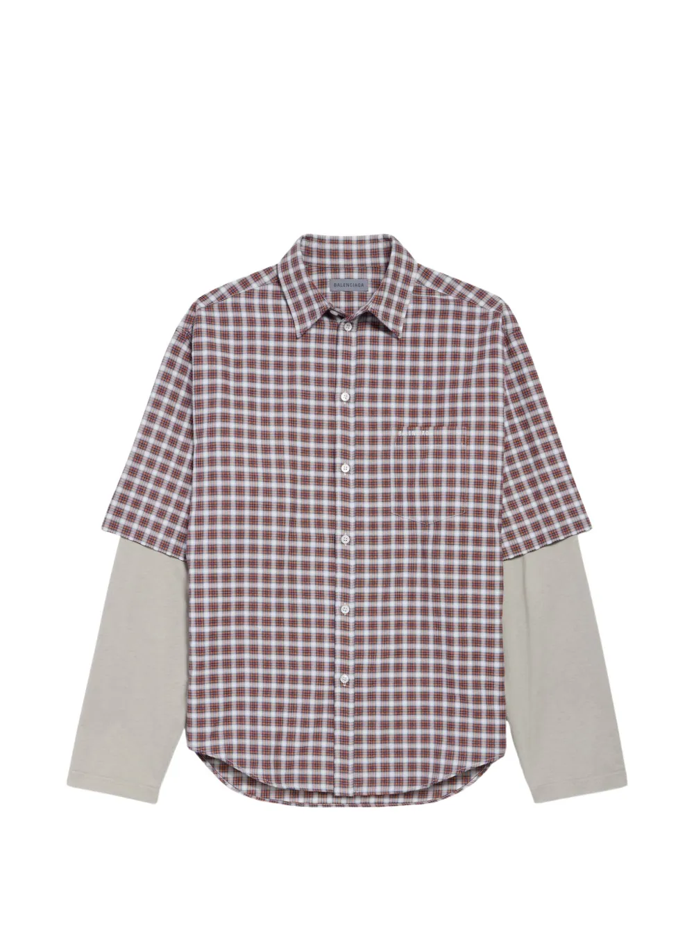 Balenciaga checked layered shirt - Rosso