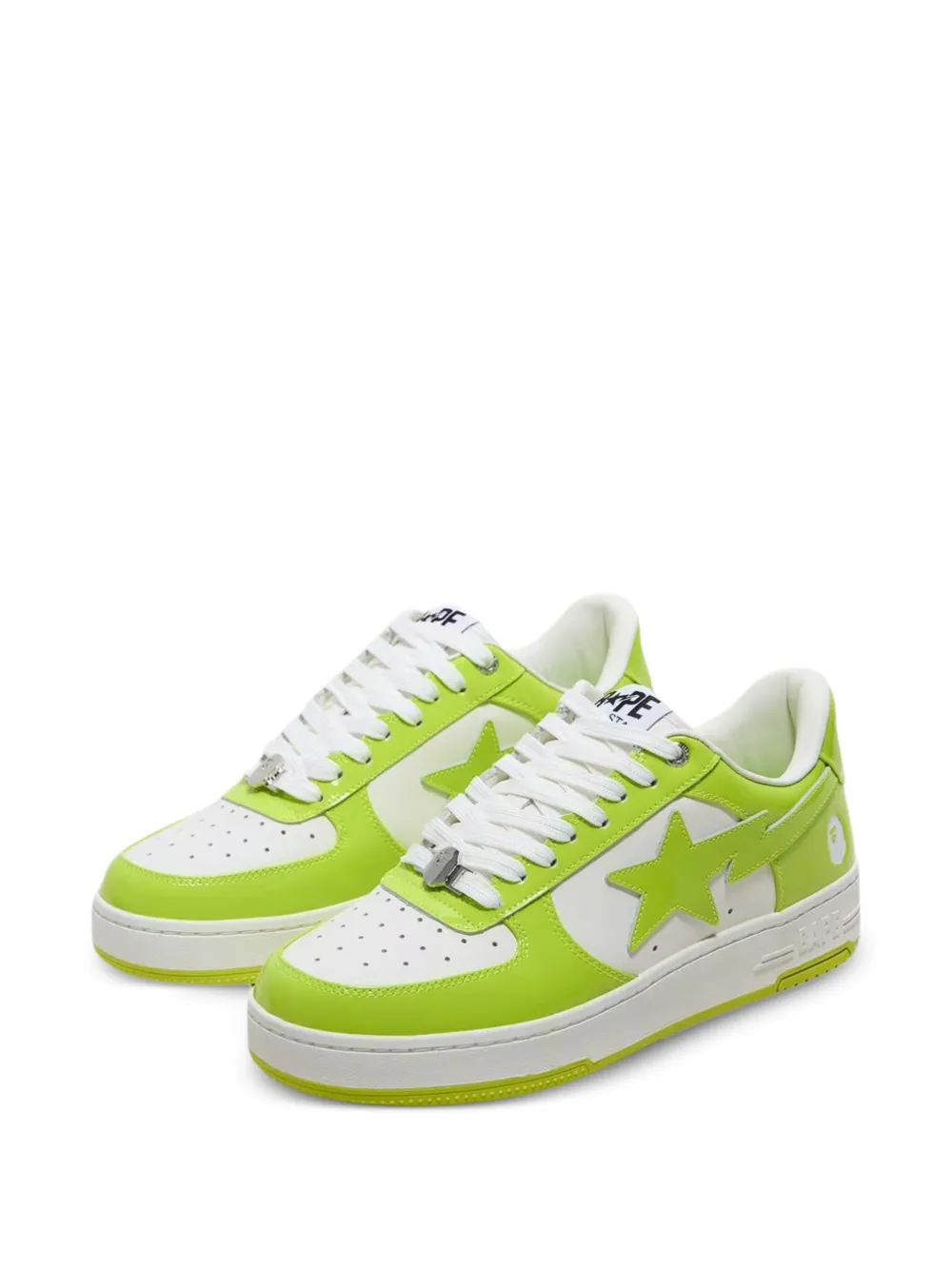 A BATHING APE® Bape Sta Leather Sneakers | Green | FARFETCH