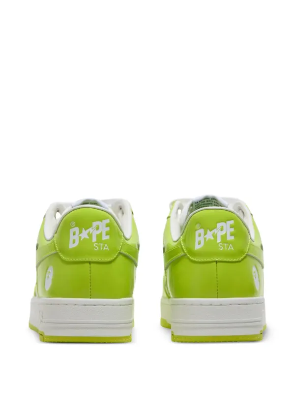 A BATHING APE® Bape Sta Leather Sneakers | Green | FARFETCH