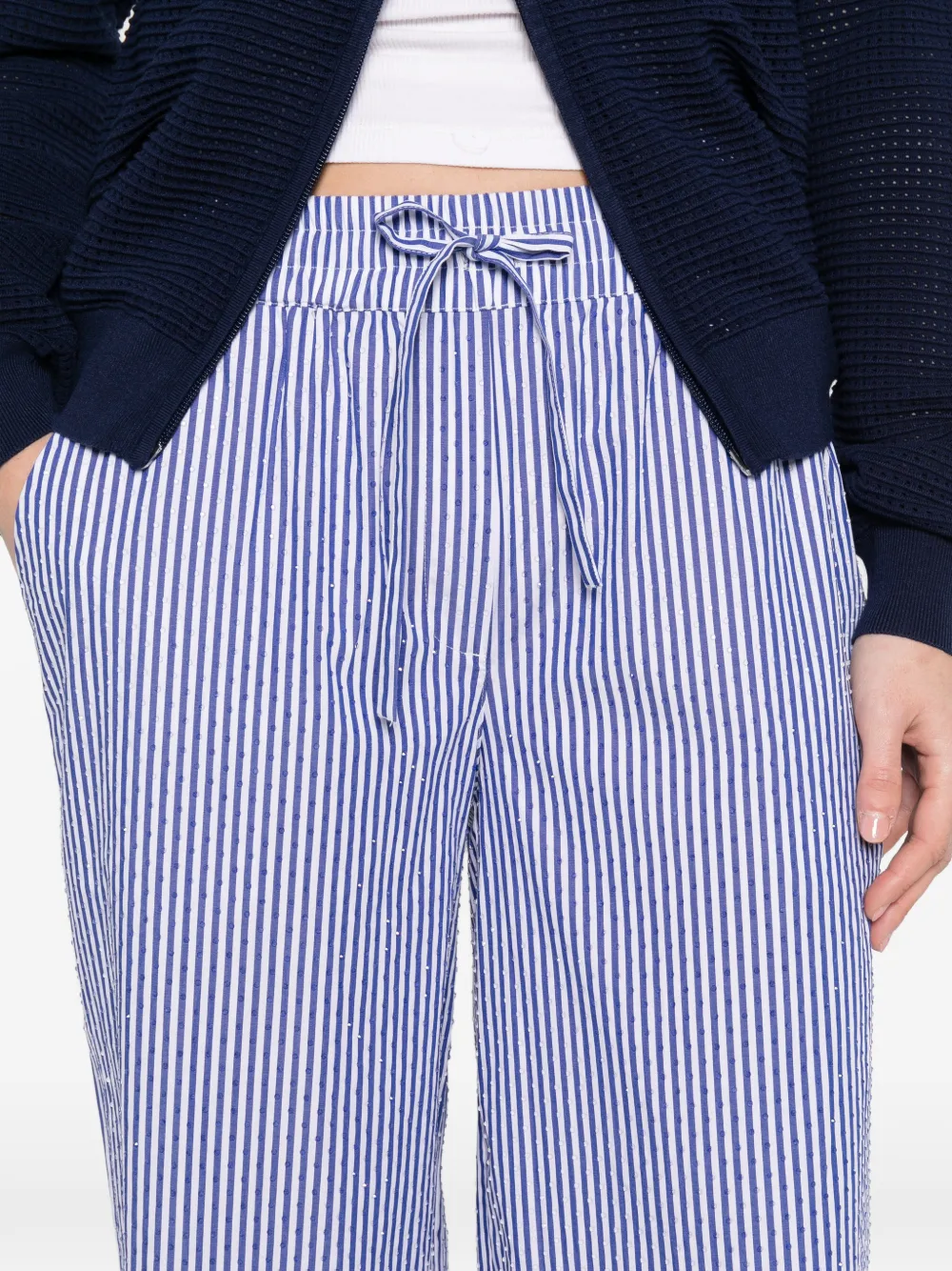 P.A.R.O.S.H. Gestreepte broek Wit