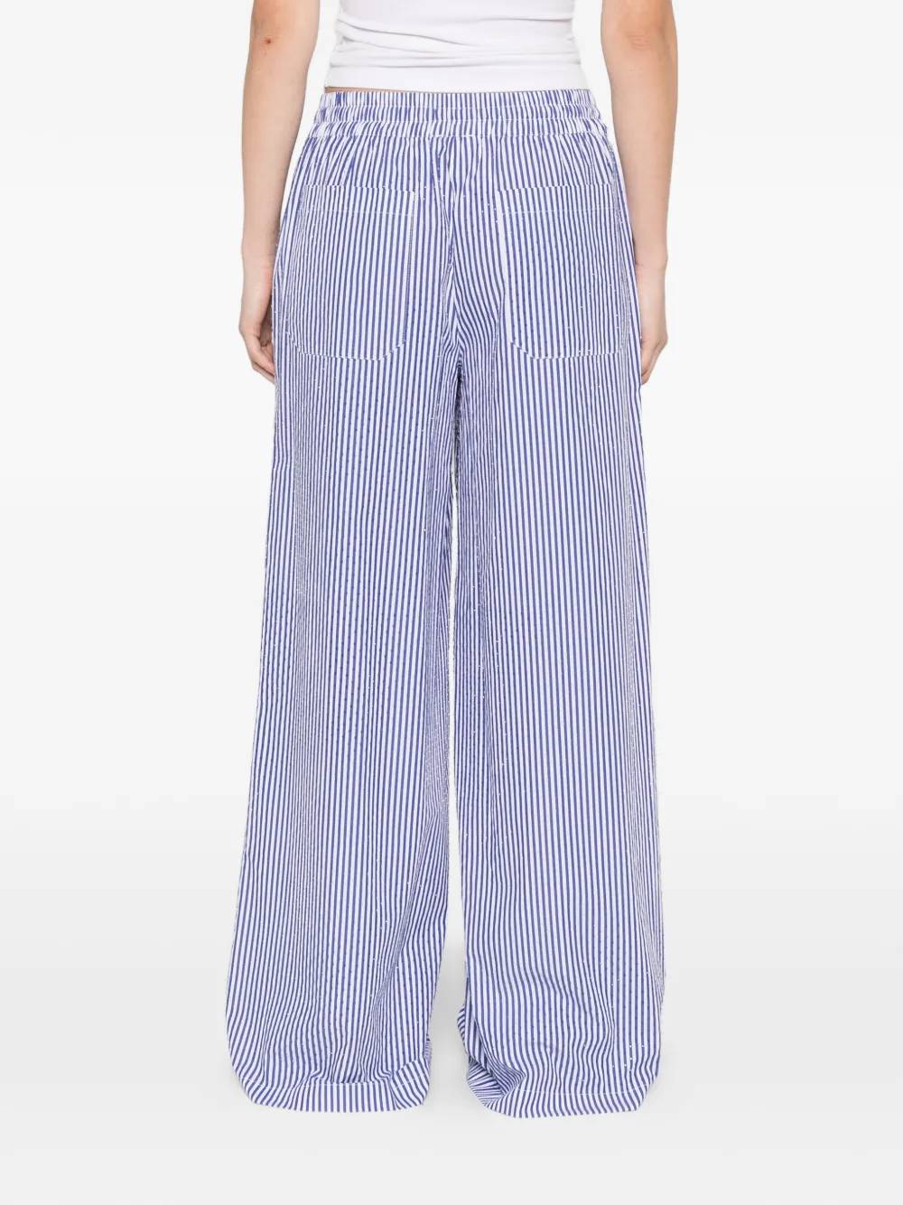 P.A.R.O.S.H. Gestreepte broek Wit